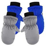 Sanbonepd Winter Gloves for Kids 2Pairs Children Warm Waterproof Outdoors Skiing Gloves