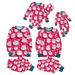 Lovskoo 2024 Novelty Family Christmas Pajamas Matching Sets Xmas Long Sleeve Shirts and Plaid Pants Santa Christmas Tree Jammies Sleepwear Parent-Child Outfit Wear Baby Hot Pink