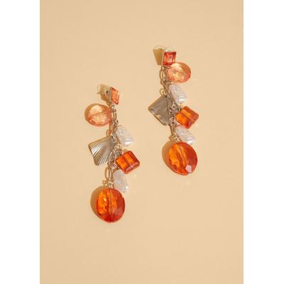 Plus Size Stone Faux Pearl And Charm Earrings