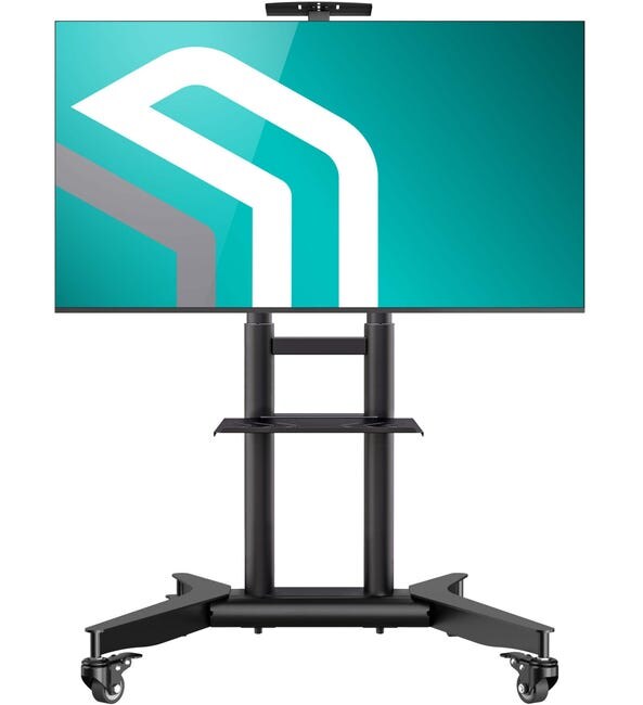 ONKRON TV Ständer rollbar für 32-75 Zoll TVs bis zu 60 kg, höhenverstellbar, VESA 200x200 bis 600x400, mobiler TV Ständer mit Rollen, Schwarz TS1571-B Image