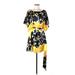 BCBGMAXAZRIA Casual Dress: Yellow Paint Splatter Print Dresses - Women's Size Medium