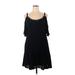 Torrid Casual Dress - Mini Cold Shoulder Short sleeves: Black Solid Dresses - Women's Size 1X Plus