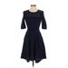 Milly Casual Dress - A-Line: Blue Dresses - Women's Size Medium