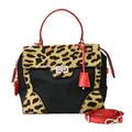 PRADA Shoulder Bag Nylon Black Ladies Handbag Leopard BRB01000000002761