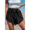 Black Asymmetrical Cover-Up Shorts