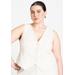 Plus Size Women's Striped Linen Vest by ELOQUII in Cream Pinstripe (Size 28)