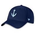 Seattle Kraken Secondary Logo Flex Hat für Herren in Tiefseeblau mit Fanatics-Logo