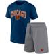 Kombiset aus T-Shirt und Shorts der Chicago Bears Arch in Marineblau/Grau meliert mit Fanatics-Logo für Herren