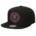 Schwarze Snapback-Mütze von Mitchell & Ness mit Wappen des Inter Miami CF für Herren