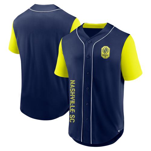 Navy Nashville SC Balance Fashion Baseball-Trikot mit Fanatics-Logo für Herren