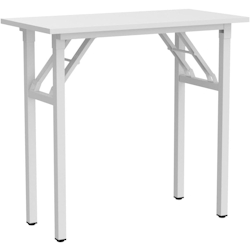 Konferenztisch, Klapptisch 80x40 cm, Schreibtisch, Robust Metallrahmen, Weiß Image