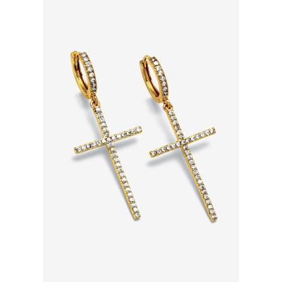 Women's Crystal Cross Goldtone Drop Earrings, 42X1...