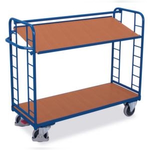 VARIOfit Etagenwagen, Tragl. 250kg, 2 Etage(n), Ladefl. LxB 1320x535mm, Holzböden, neigbar Image