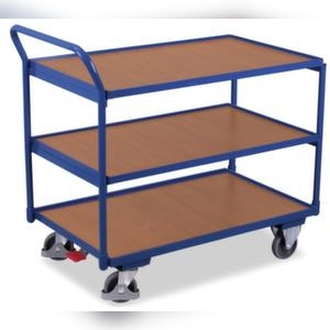 VARIOfit Tischwagen, Tragl. 250kg, Griff Holzplatte, Ladefl. LxB 1000x600mm, Holzböden Image