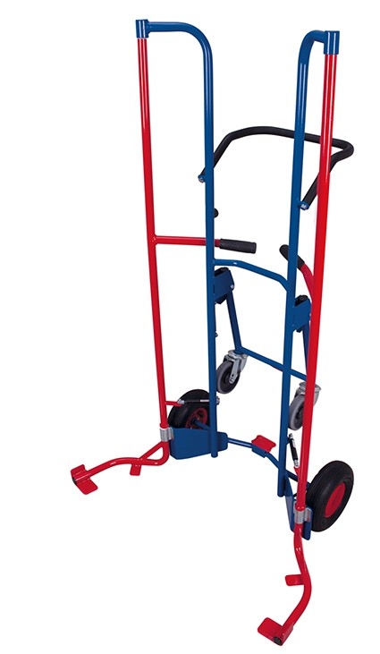 Reifenkarre mit 2 Stützrädern RAL5010 Enzianblau Reifen Radsatz Lenkrolle Image