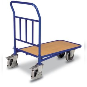 VARIOfit Raumsparwagen, Tragl. 400kg, Ladefl. LxB 880x500mm, Holzplatte, 1 Wand, nestbar Image