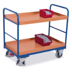 VARIOfit Etagenwagen, Tragl. 250kg, 2 Etage(n), Ladefl. LxB 1000x600mm, Holzkästen, RAL5010 Image