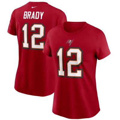 Nike Damen-T-Shirt mit Namen und Nummer der Tampa Bay Buccaneers, Tom Brady, Rot Image