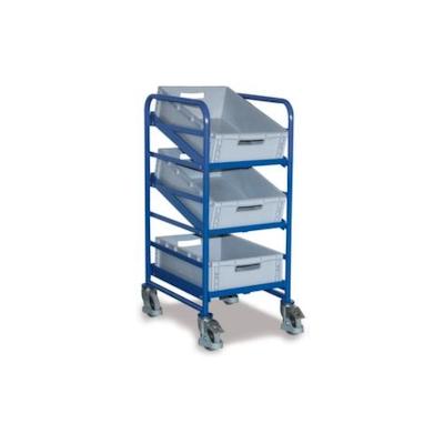 VARIOfit Etagenwagen, Tragl. 200kg, 3 Etage(n), Ladefl. LxB 410x610mm, Rahmen mit 3 Kästen Image