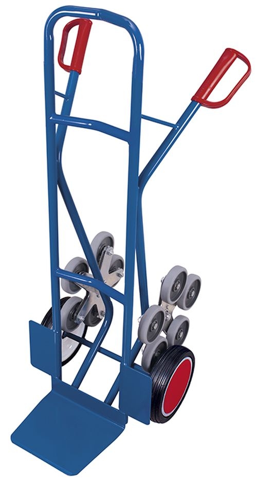 Treppenkarre mit 2 fünfarmigen Radsternen RAL5010 Enzianblau Sackkarre Image