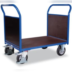 VARIOfit Doppelstirnwandwagen, Tragl. 1000kg, Ladefl. LxB 1625x800mm, Siebdruckplatte Image