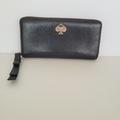 Kate Spade Bags | Kate Spade Wallet Clutch Leather Large Bow Zip Around Black Genuine Leather Logo | Color: Black | Size: Os