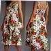 Anthropologie Dresses | Anthropologie Corset Full Skirt Rose Print Dress 10 | Color: Red/White | Size: 10