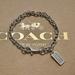 Coach Jewelry | Coach Silver Hang Tag Charm Bracelet Dog Leash Clip Closure | Color: Silver | Size: Measures: 8.” In Length