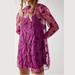 Free People Dresses | Free People Cecelia Sheer Floral Mini Dress Fuchsia Embroidered Mesh Size Small | Color: Pink/Purple | Size: S