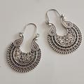 Anthropologie Jewelry | Boho Gypsy Mandala Tribal Earrings | Color: Silver | Size: Os