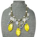 Anthropologie Jewelry | Anthropologie Yellow Acrylic Dramatic Bead Drop Flower Necklace | Color: Gold/Yellow | Size: Os