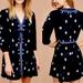 Free People Dresses | Free People Stargazer Embroidered Mini Dress Sz Xs | Color: Black/Blue | Size: Xs