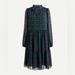 J. Crew Dresses | J.Crew Tie-Neck Tiered Dress In Black Watch Tartan Size Xs | Color: Black/Green | Size: Xs