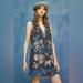 Anthropologie Dresses | Anthro Foxiedox Embroidered Sleeveless Deep V Shift Dress - New - Size Small | Color: Blue/Gray | Size: S