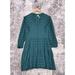 Anthropologie Dresses | Anthropologie Dress Medium Womens Amadi Emerald Green Tiered Long Sleeve | Color: Green/Red | Size: M
