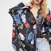 Free People Tops | Free People Silky Nights Buttondown Black Floral Button Up Oversized Blouse | Color: Black/Blue | Size: S