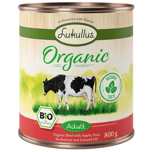 Lukullus Organic Adult Rind mit Apfel (glutenfrei) - 6 x 800 g