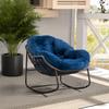 Outdoor Papasan Chairs Hand-woven Rattan Rocking Chairs Oversized Rocker Recliner Chair Curved Patio Rocking Chair