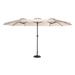 15-foot Rectangular Crank Double-sided Outdoor Market Umbrella Patio Umbrella with Base Included