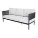 Outdoor 5 Piece Woven Abaca Rope Patio Furniture Set Included the Sofa, Coffee Table, Side Table, and 2 Swivel Chairs