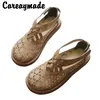 Careaymade-Sommer neue stil frauen schuhe, bequeme dicken boden original großen kopf schuhe student schuhe sandalen, 4 farben