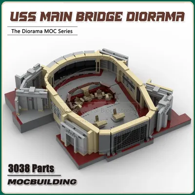 USS Enterprise D Hauptbrücke Modell MOC Bausteine Die nächste Generation Brücke Diorama Technologie Ziegel Kreative Spielzeug Geschenke Image