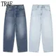Traf 2024 maßge schneiderte Jeans für Frauen blau Mid Rise Baggy Jeans Frau Ballon Jeans hose Frauen