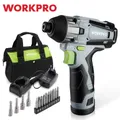 WORKPRO 12V Cordless Impact Driver Kit 1/4” Hex Electric Impact Drill/Driver Set 100NM Torque