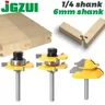 Tongue and Groove Router Bit Tool Set 1/4'' Shank With 45° Lock Miter Bit 1/4'' 6mm Shank - Solid