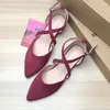 Frauen Flache Schuhe Weinrot Schwarz Aprikose Spitze Wohnungen für Frauen Größe 33-43 Cross Strap