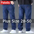 Blue Jeans Männer Big Size 48 50 Baggy Jeans Große lange Hosen für 45-150kg Jeans Hombre Wide Leg