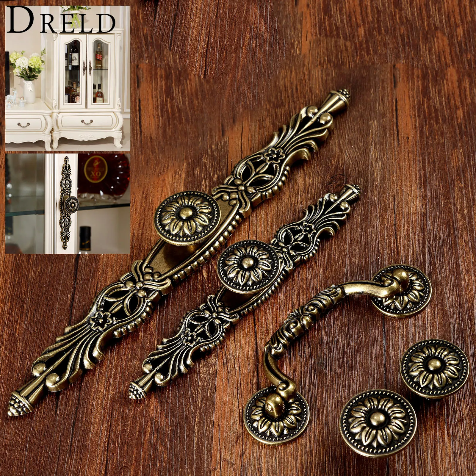 DRELD Antike Möbel Griff Vintage Schrank Knöpfe und Griffe Schrank Schrank Schublade Küche Pull Knob Möbel Hareware