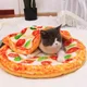 Cat Bed and Blanket Funny Food Design Pet Nest Warm Soft Cat Dog Sleep Pad Cute Pizza Shape Pet