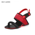 Sandales gladiateur à talons compensés pour femmes chaussures d'été rouge noir blanc nouvelle